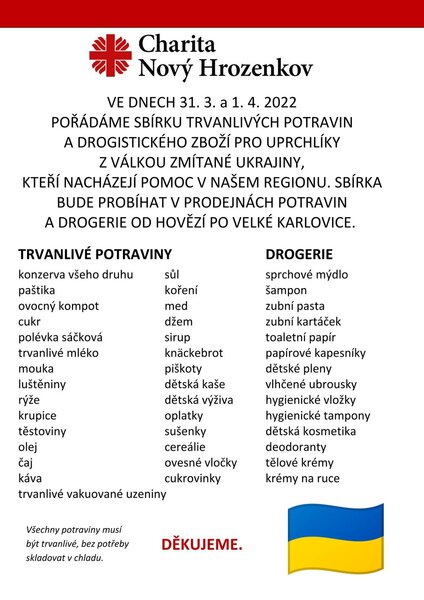 potravinová sbírka info