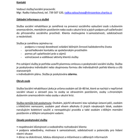 Vnitřní pravidla Sociální rehabilitace LÁVKA