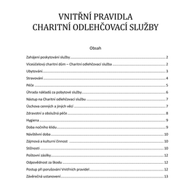 Vnitřní pravidla Charitní odlehčovací služby