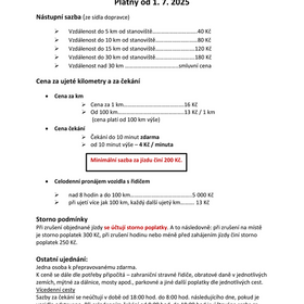 Ceník provozu sociálního auta