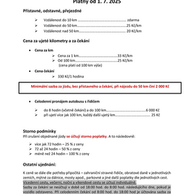 Ceník provozu sociálního autobusu