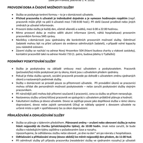 Vnitřní pravidla Pečovatelské služby